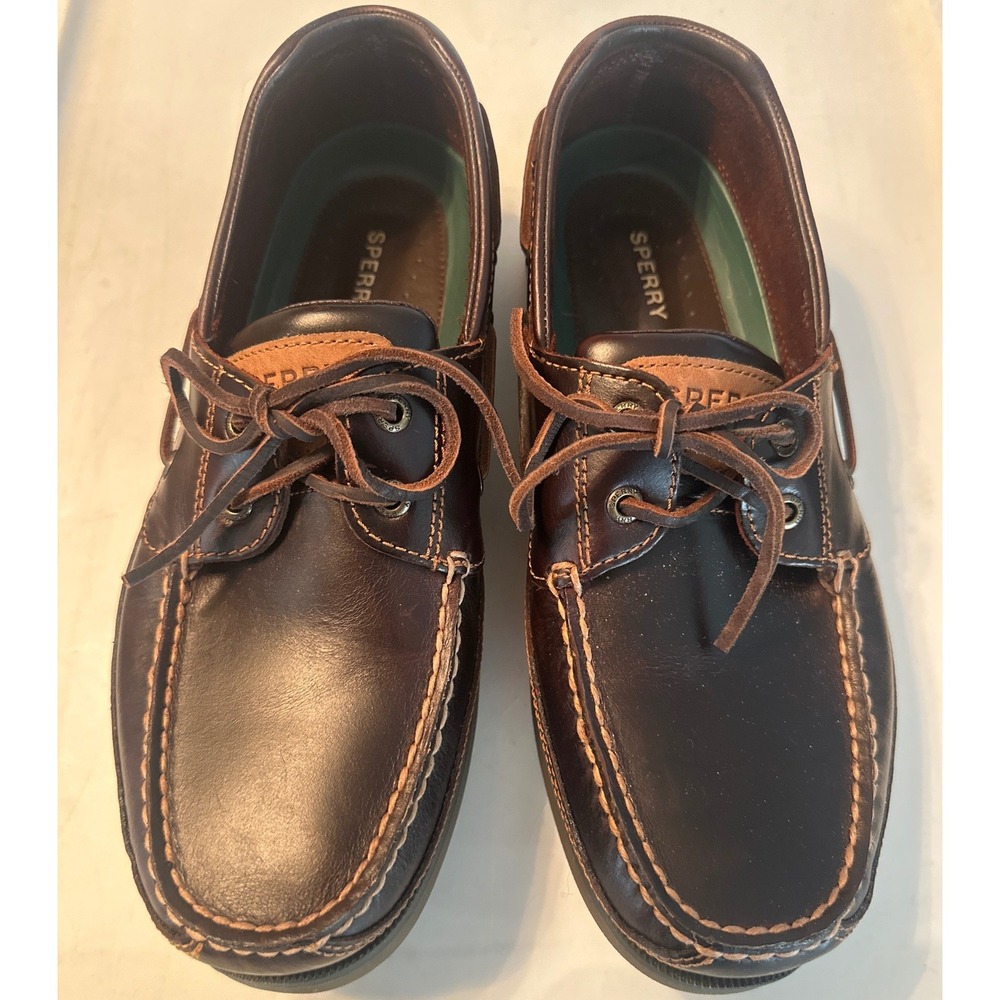 Sperry Mako 2 Eye Boat Shoes Mens 10 Brown Excellent Leather Loafers 109157